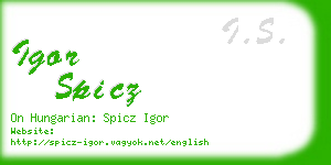 igor spicz business card